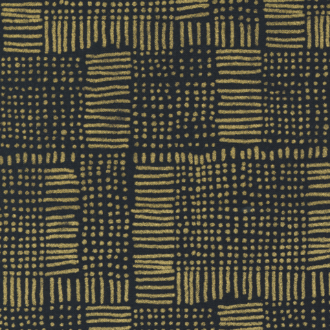 Whispers Metallic - Black Gold Dots and Stripes - 2 meter cut