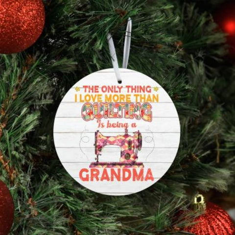 Quilting Grandma Ornament