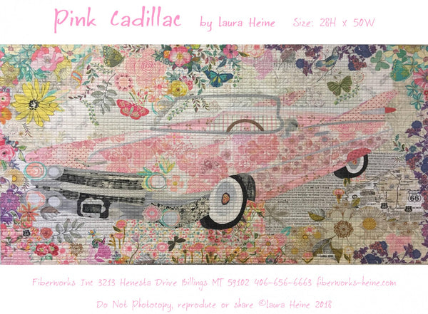 Pink Cadillac Collage Pattern