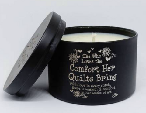 Quilt Theme Candle - Comfort Her Quilts Bring