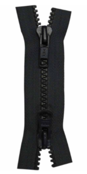 Nylon Two-Way Separating Coat Zipper 80cm (32") - Black