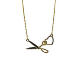 Scissor & Heart Necklace -Gold