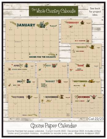 The Whole Country Caboodle - Gnome Paper Calendar