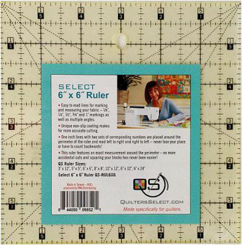 Quilters Select Non-Slip Ruler 6" x 6"