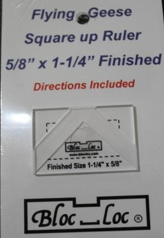 Bloc Loc Flying Geese Square Up Ruler 5/8"x 1 1/4" Finished